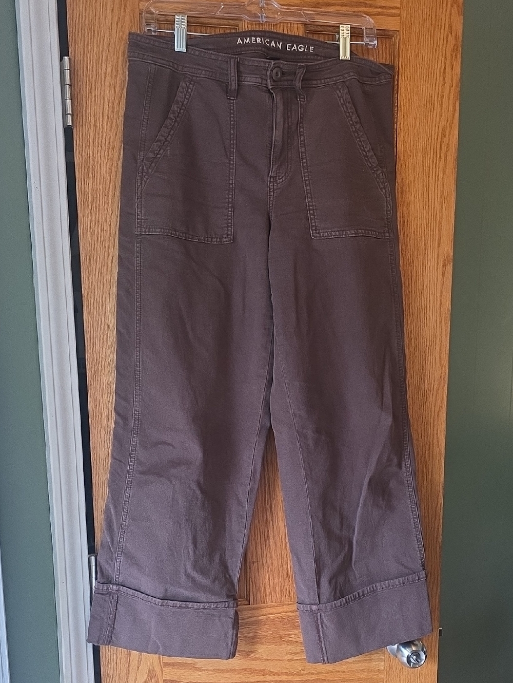 American Eagle Brown Wide-Leg Stovepipe Pants Size 6